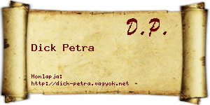 Dick Petra névjegykártya